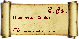 Mindszenti Csaba névjegykártya