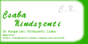 csaba mindszenti business card